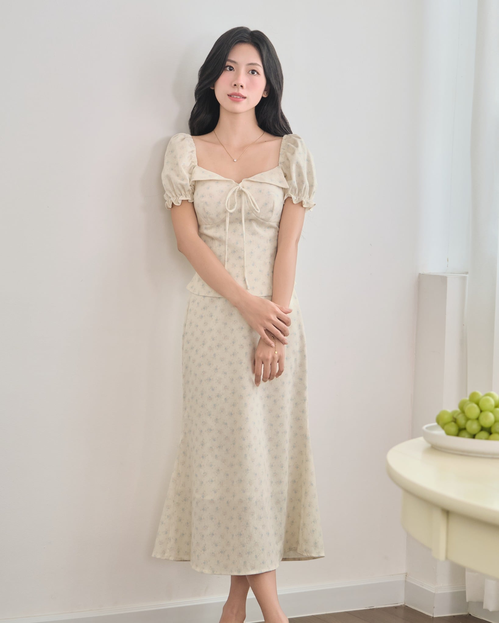  LINEN ALINE SKIRT - FLORAL 