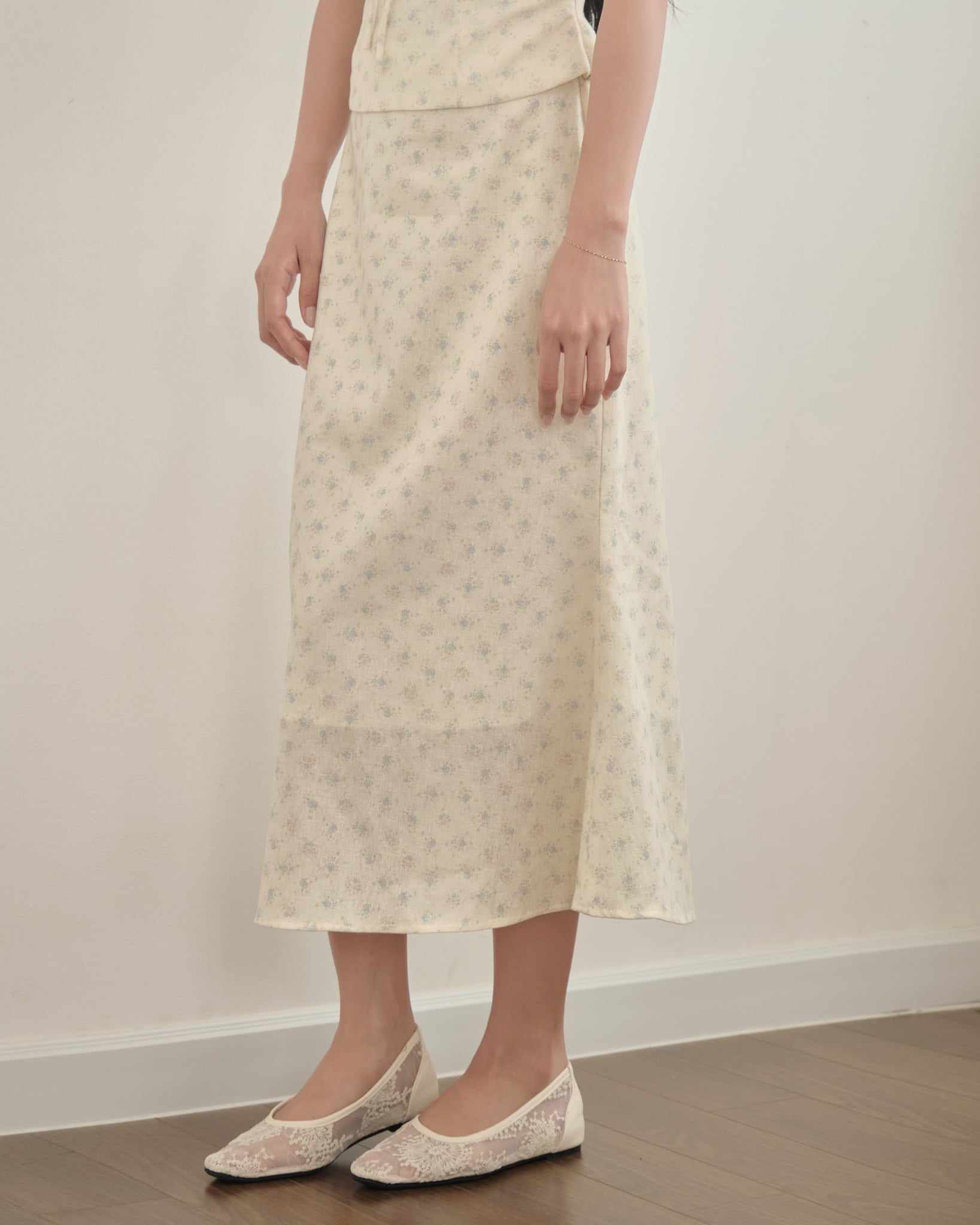  LINEN ALINE SKIRT - FLORAL 