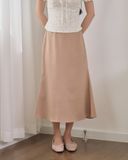  LINEN ALINE SKIRT - BROWN 