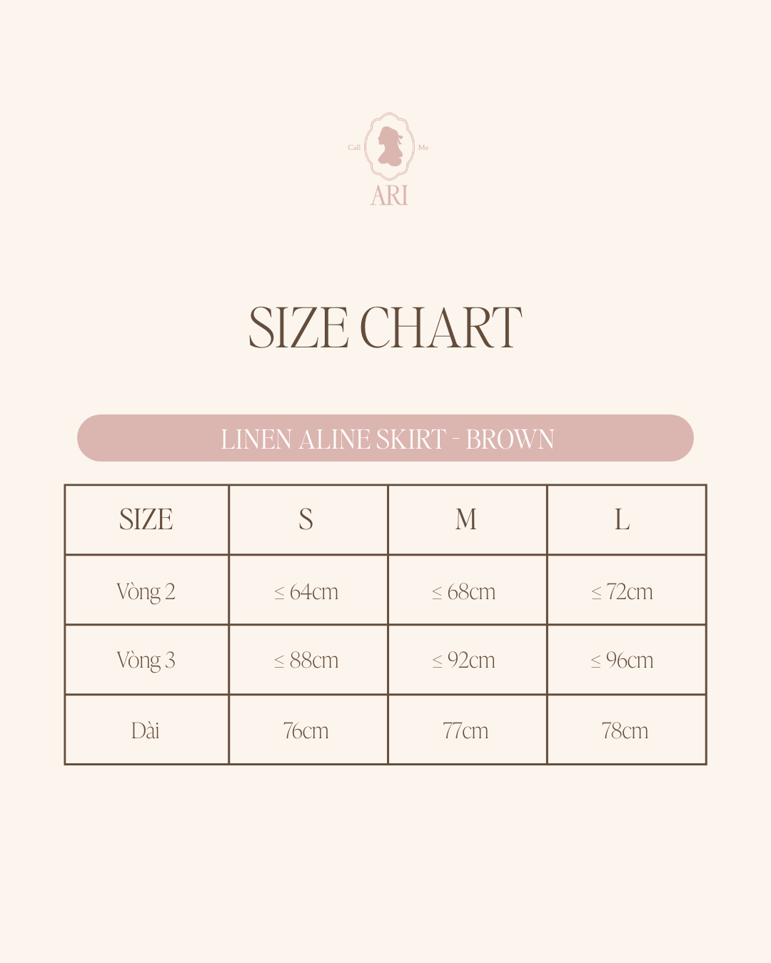  LINEN ALINE SKIRT - BROWN 