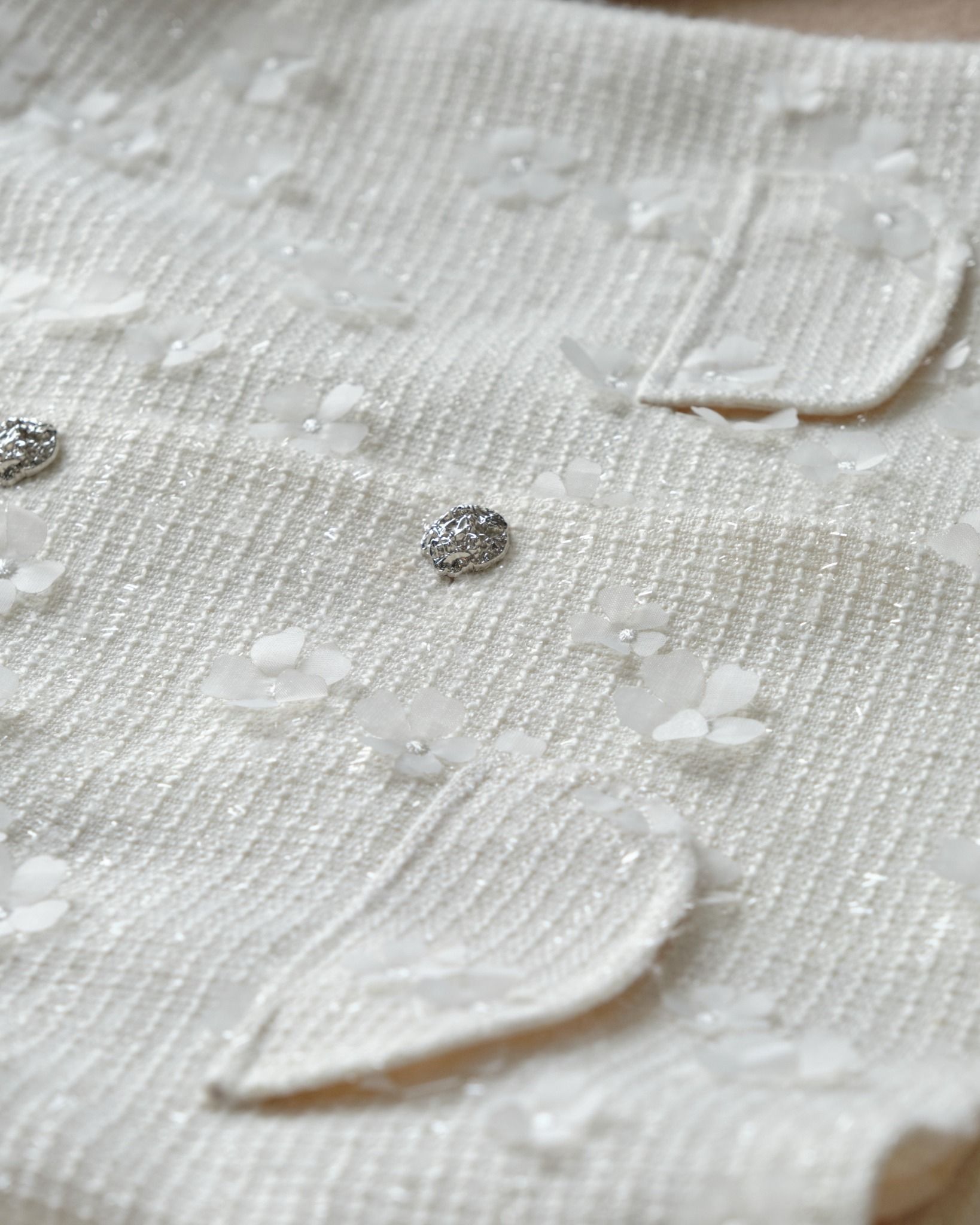  BLOSSOM TWEED JACKET - CREAMY 