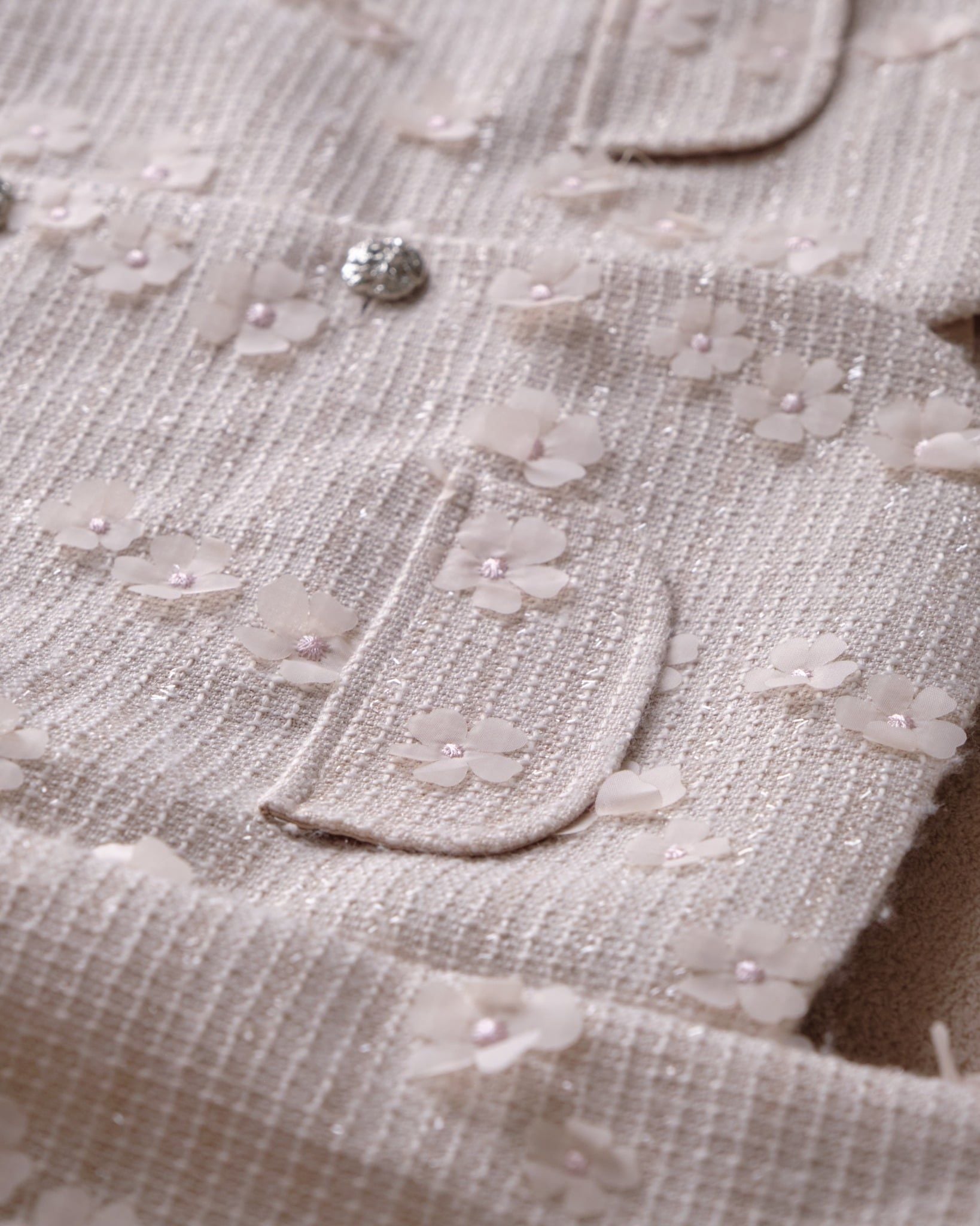  BLOSSOM TWEED JACKET - NUDE PINK 