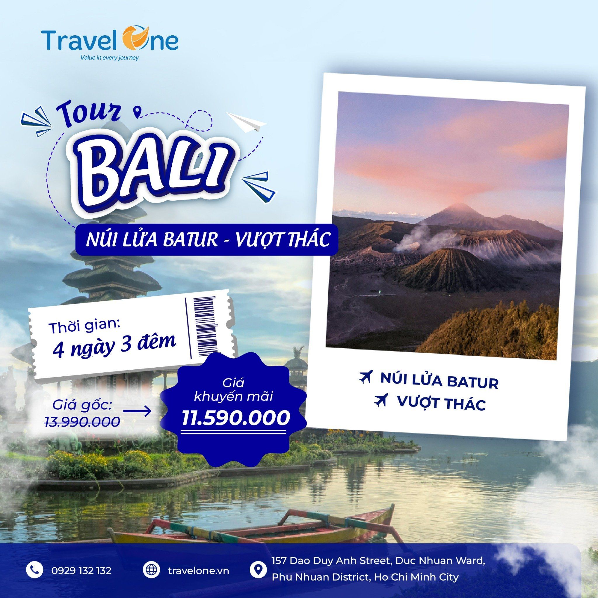  BALI 4N3Đ: NÚI LỬA BATUR - VƯỢT THÁC 