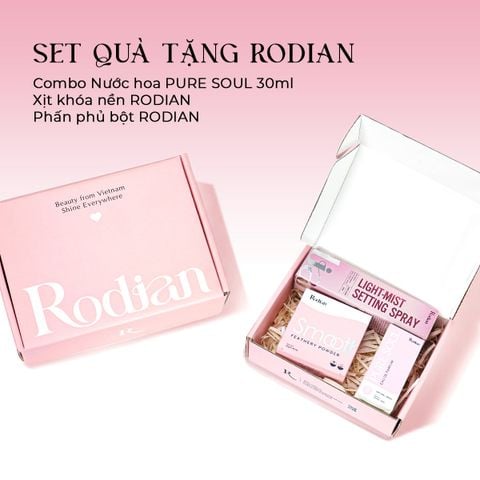 [Set quà tặng] Combo 3 sản phẩm phấn phủ bột màu 01, xịt khóa nền và nước hoa Pure Soul dung tích 30ml nhà Rodian