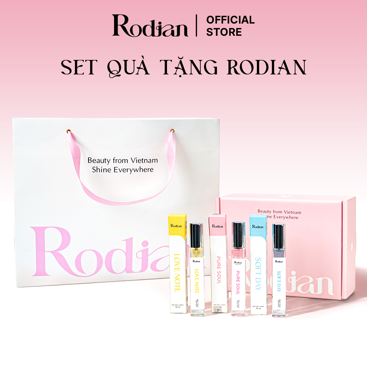 [Set quà tặng] Combo 3 chai nước hoa Pure Soul, Soft Day, Love Note dung tích 10ml nhà Rodian