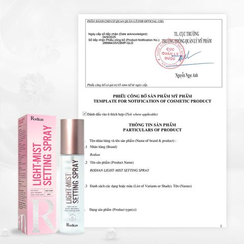 XỊT KHOÁ NỀN RODIAN LIGHT-MIST SETTING SPRAY