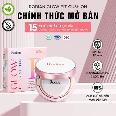 Combo Cushion Chống Nắng Rodian Glow Fit - Phấn Má Hồng - Xịt Khóa Nền Trang Điểm Rodian Light