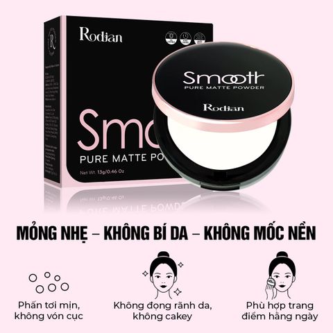 [Ưu Đãi Đặt Trước] PHẤN PHỦ NÉN RODIAN SMOOTH PURE MATTE POWDER
