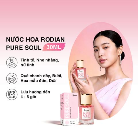 [Set quà tặng] Combo 2 chai nước hoa Soft Day, Pure Soul dung tích 30ml nhà Rodian