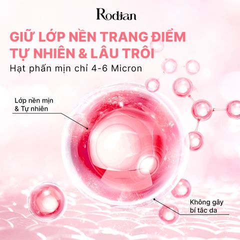PHẤN PHỦ BỘT KIỀM DẦU RODIAN MỊN LÌ TỰ NHIÊN, LÀNH TÍNH TỪ 09 LOẠI THỰC VẬT