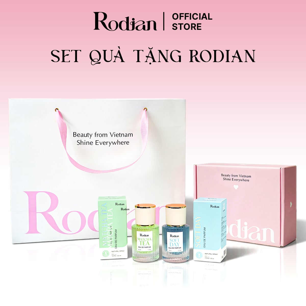 [Set quà tặng] Combo 2 chai nước hoa Soft Day, Matcha Tea dung tích 30ml nhà Rodian