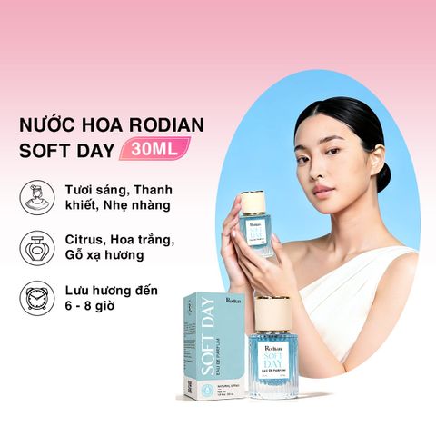 [Set quà tặng] Combo 3 chai nước hoa Soft Day, Love Note, Matcha Tea dung tích 30ml nhà Rodian