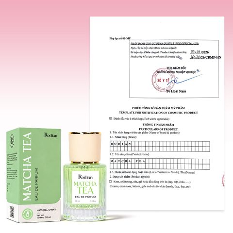 [Set quà tặng] Combo 3 chai nước hoa Soft Day, Love Note, Matcha Tea dung tích 30ml nhà Rodian
