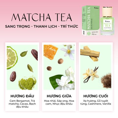 [Set quà tặng] Combo 3 chai nước hoa Pure Soul, Love Note, Matcha Tea dung tích 30ml nhà Rodian