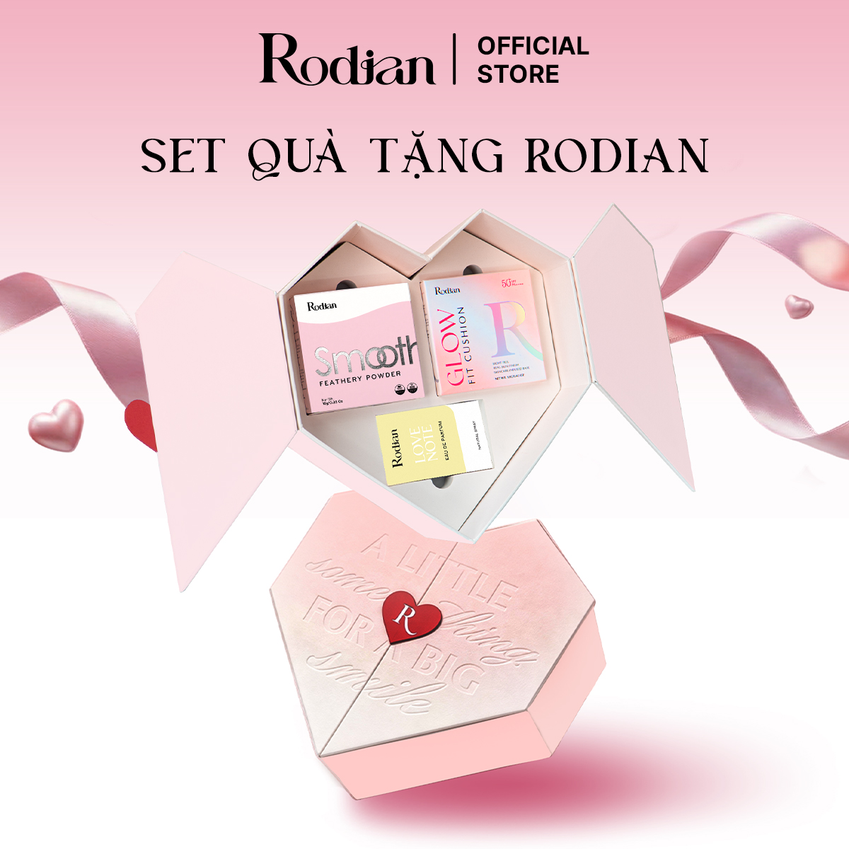 [SET QUÀ TẶNG] Combo Phấn Nước Rodian Glow Fit R01, Phấn Phủ Bột Rodian Smooth Feathery Powder 01 và 01 Vial Nước Hoa Rodian Love Note 1.8ml