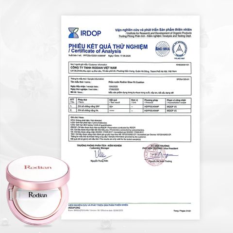 PHẤN NƯỚC RODIAN GLOW FIT CUSHION CHE PHỦ HOÀN HẢO, MỎNG NHẸ VÀ CHỐNG NẮNG SPF50+/PA++++