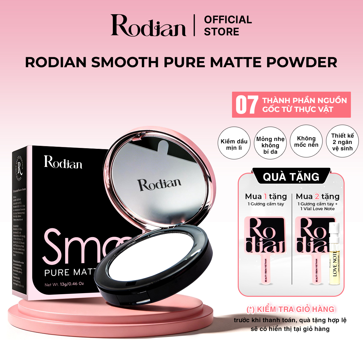 PHẤN PHỦ NÉN RODIAN SMOOTH PURE MATTE POWDER