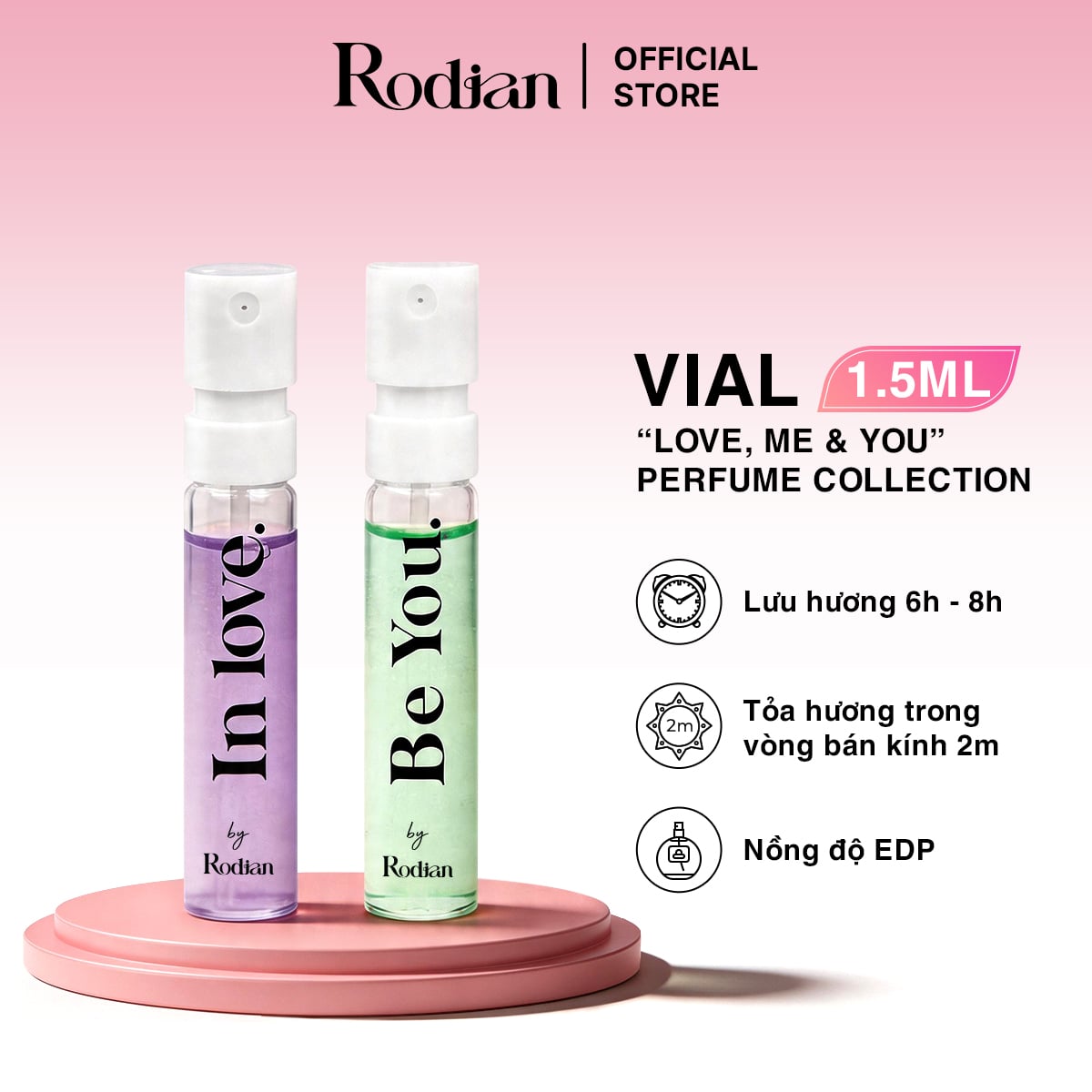 [VIAL TRẢI NGHIỆM] Nước Hoa Rodian In Love , Just Me, Be You Trẻ trung, Tinh tế, Dành Cho Nữ Thơm Lâu Lưu Hương 6-8 Giờ Xịt Thơm Perfume Cosmetics