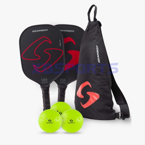 Vợt Pickleball Gearbox Ultimate Pickleball Starter Kit Red Chính Hãng ( Set 2 cây vợt, 1 túi , 3 bóng )
