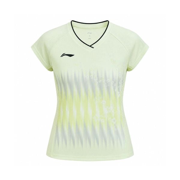 Áo cầu lông đấu Li-Ning AAYW208 Shida Model phối màu xanh kem