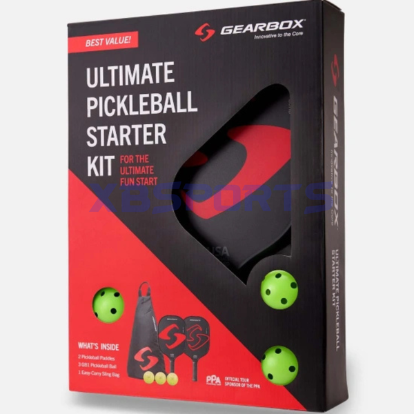 Vợt Pickleball Gearbox Ultimate Pickleball Starter Kit Red Chính Hãng ( Set 2 cây vợt, 1 túi , 3 bóng )