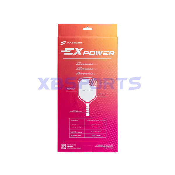 Vợt Pickleball Facolos Sport Series  (bộ 2 vợt) – ExPower White (14mm)