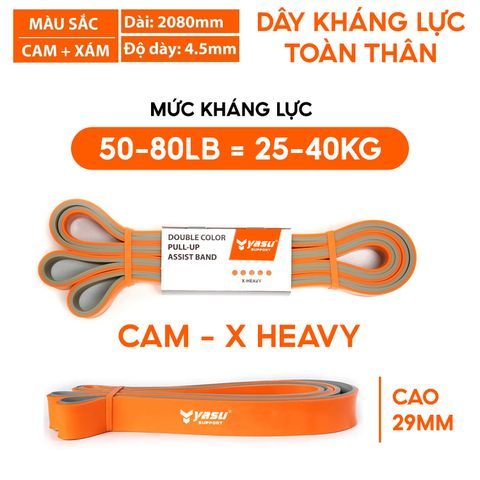 Dây kháng lực tập toàn thân Powerband chất liệu cao su 100% Yasu