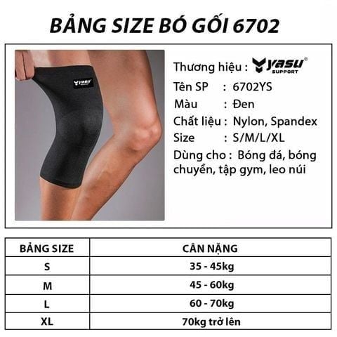 Bó gối xỏ bảo vệ đầu gối thể thao Yasu 6702 (1 chiếc)