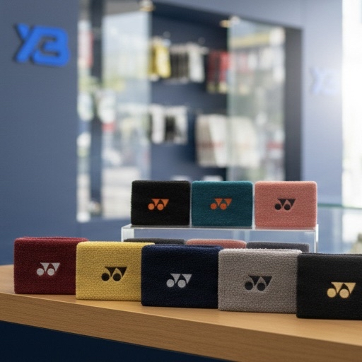 Cận cảnh băng chặn mồ hôi Yonex Comfort Wristband WB 11488 chất liệu cotton dệt, logo Yonex nổi bật ở mặt trước