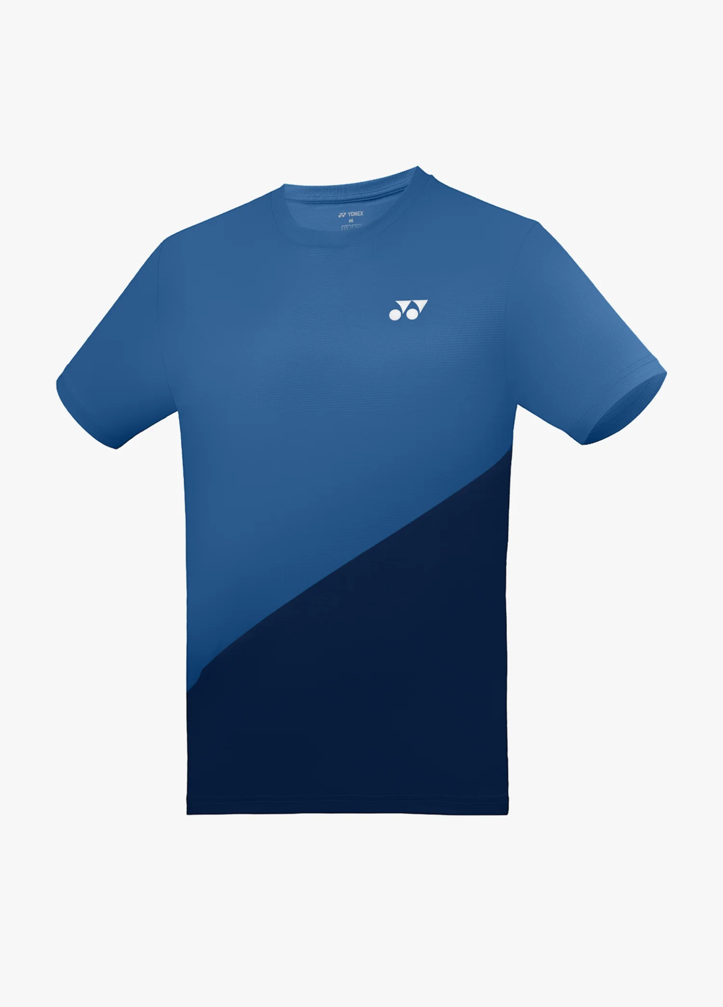 Áo cầu lông Yonex TRM3482 màu Marina, nửa trên xanh dương sáng nửa dưới navy chia bằng đường cắt chéo