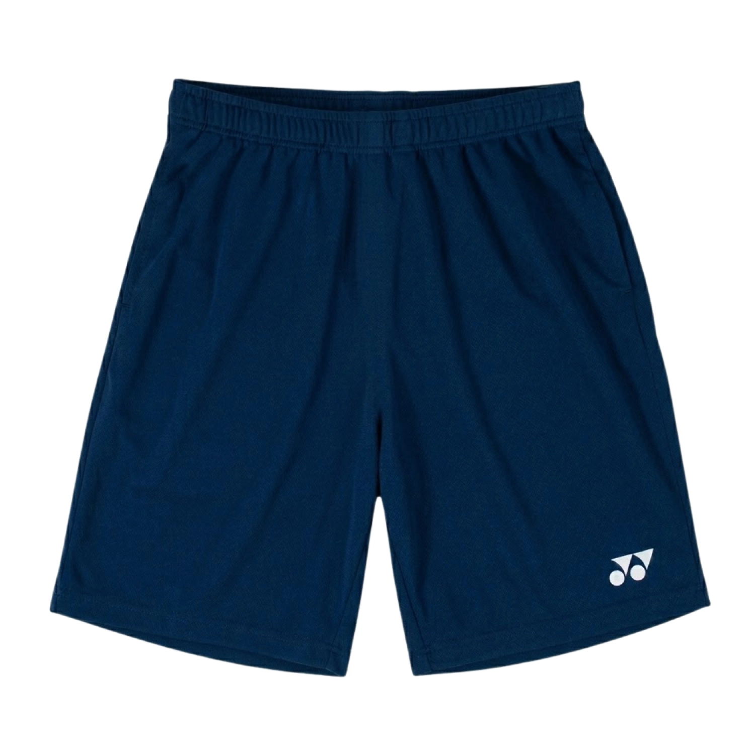 Quần cầu lông Yonex TSM3250 màu Blue Depths xanh navy trơn, cạp chun, túi hông, logo Yonex trắng nhỏ ở ống quần phải, mặt trước