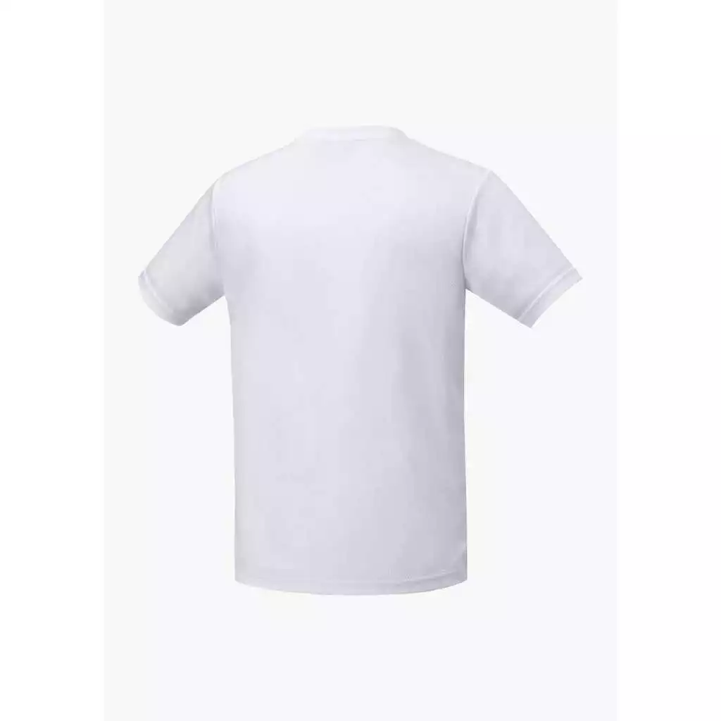 Mặt lưng áo cầu lông Yonex TRM3513 màu trắng, lưng áo để trơn hoàn toàn màu trắng không có họa tiết, cổ tròn tay ngắn dáng unisex thẳng