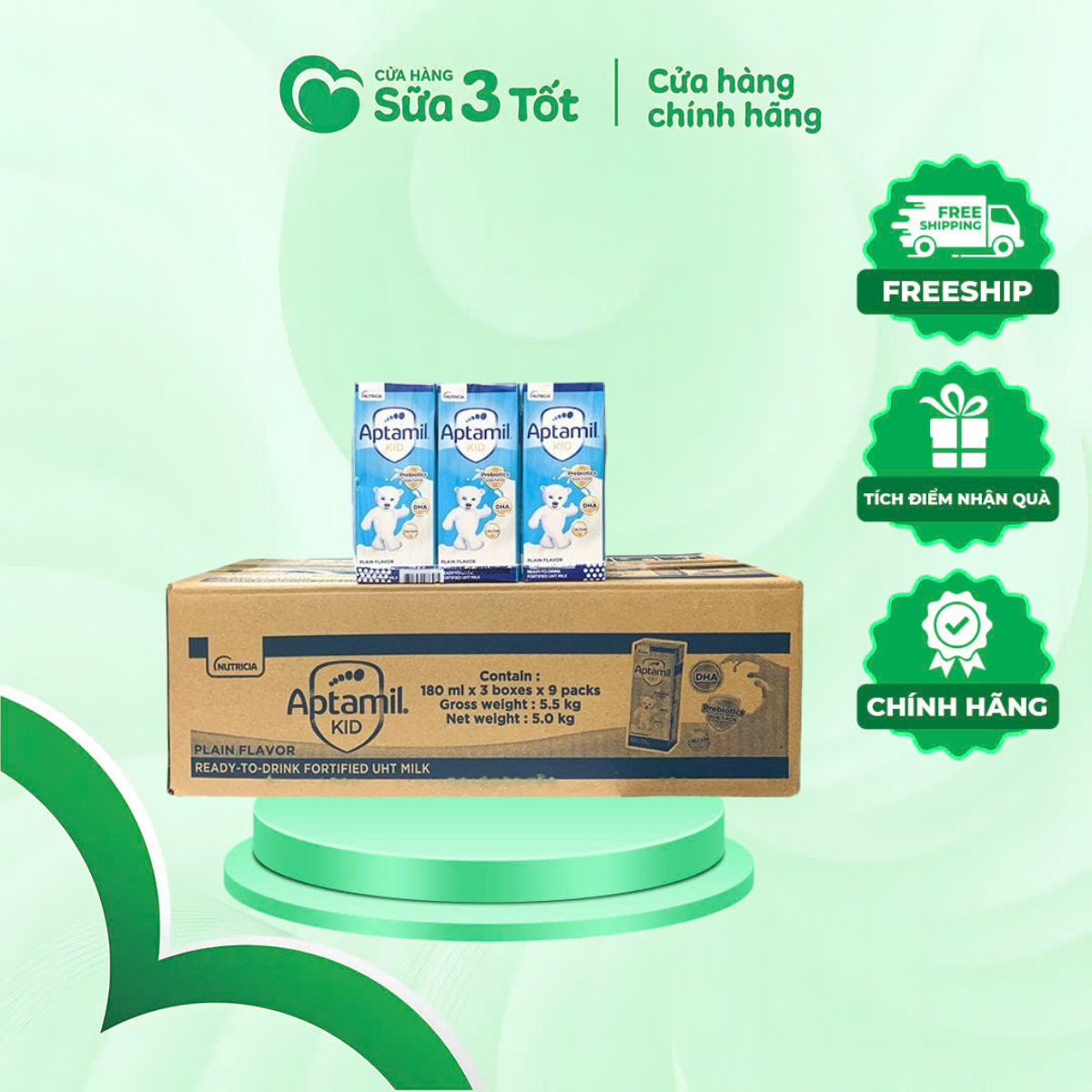 SBPS Aptamil Hương Vani - 1 Thùng 27 Hộp - 180ml