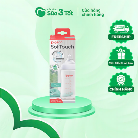 Bình Sữa PP SofTouch Pigeon Chính Hãng - 160ML