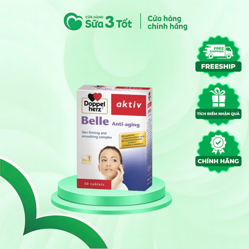 Viên Uống Belle Anti-aging Hỗ Trợ Chống Lão Hóa Doppel Herz - Đức - Hộp 30 Viên