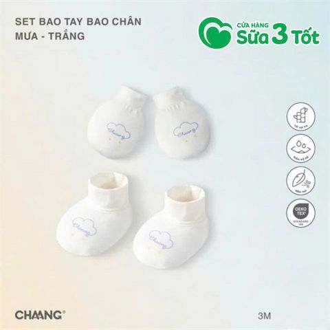 Set Bao Chân Bao Tay Mưa Trắng - Chaang