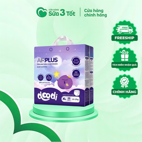 Bỉm Điều Hòa Doodi Airplus Ban Đêm Quần XL25 ( 12-17kg )