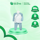 Bộ Sơ sinh Dài Tay Cúc Chéo Gấu Họa Tiết (3-6M) - Nubé