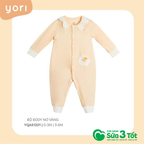 Bộ Body Dài Tay Nơ Vàng (0-3M) - Yori