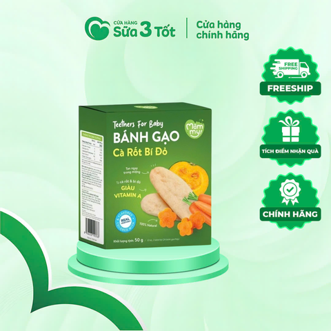 Bánh Gạo Dẹt Mămmy Vị Cà Rốt Bí Đỏ -50g