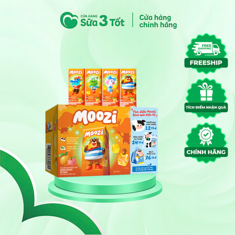 Sữa Trái Cây Moozi Có Thạch Hương Cam Đào - Thùng 48 Hộp - 170ML