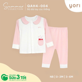 Bộ Sơ Sinh Dài Tay Cúc Thẳng Mèo (0-3M) - Yori