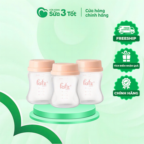 Bộ 3 Bình Trữ Sữa Fatz FB0120N - Màu Hồng - 150ml