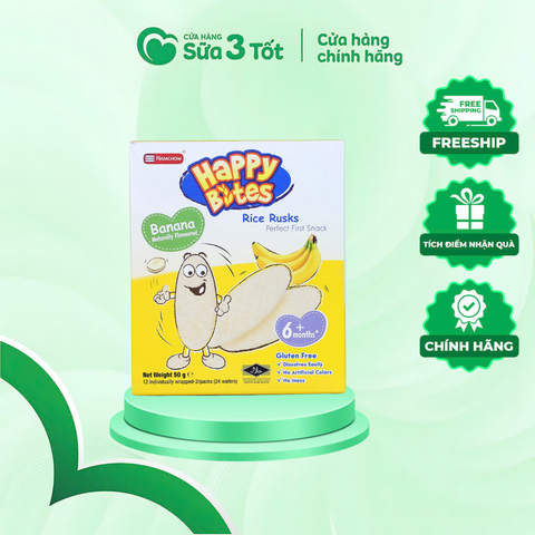 Bánh Ăn Dặm Vị Chuối - Happy Bites 50g