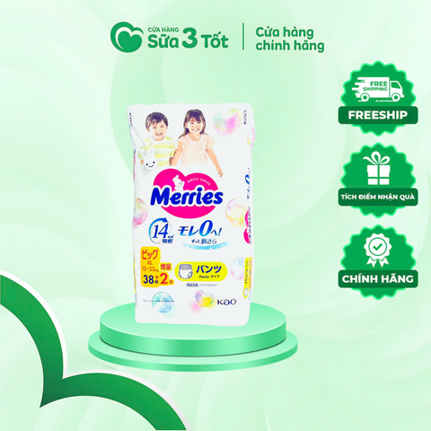 Bỉm Merries - Quần - XL38+2 (12-22Kg) - Nội Địa Nhật