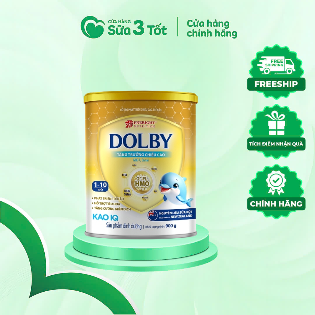 Sữa Bột Dolby Kao IQ ( 1 - 10 tuổi)-Lon 900g