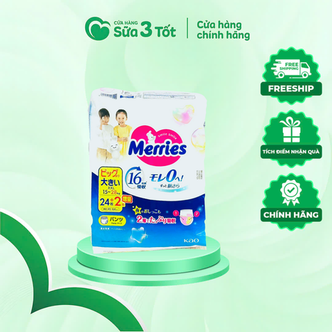 Bỉm Merries - Quần - XXL24+2 (15-28Kg) - Nội Địa Nhật