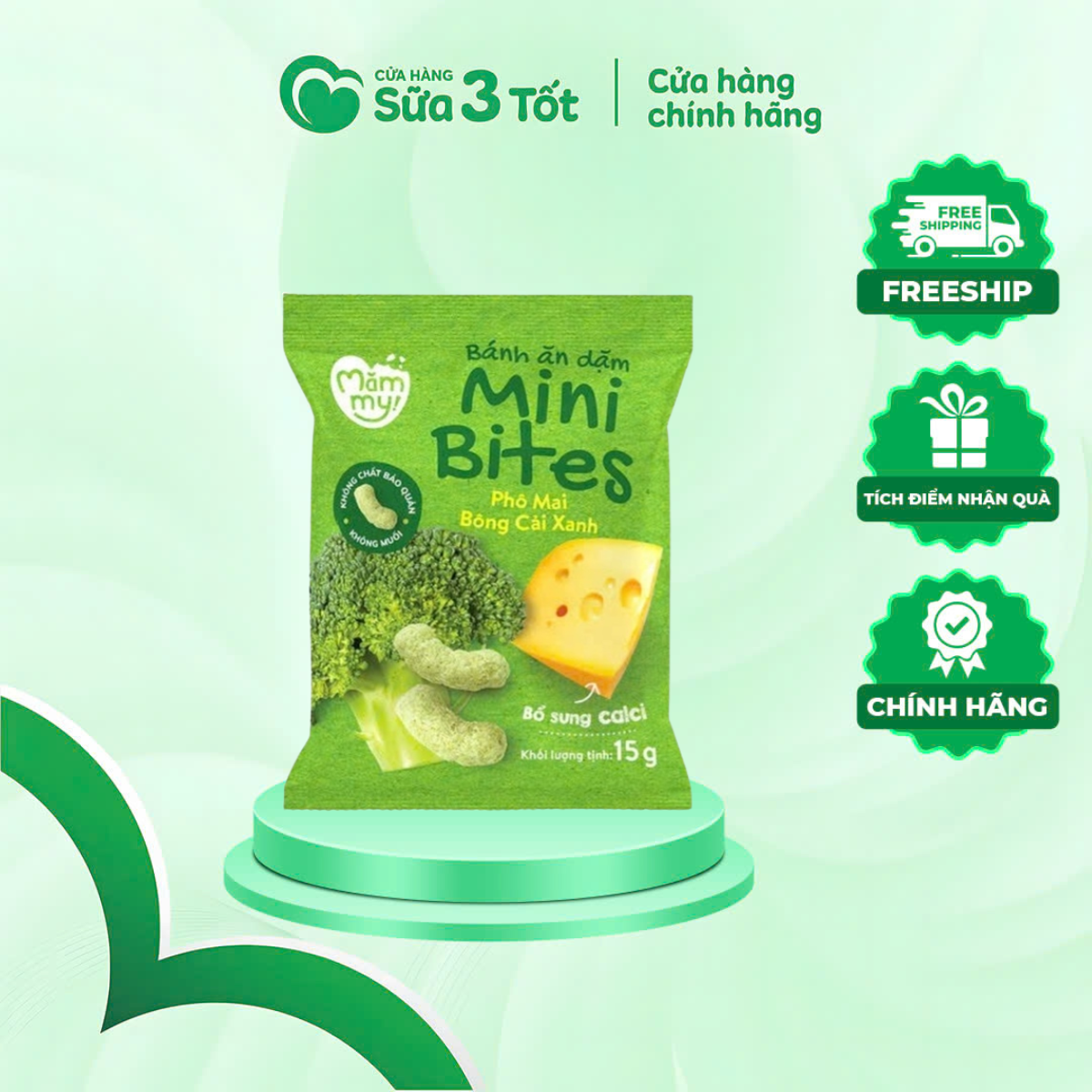 Bánh Mini Bites Mămmy Phô Mai Bông Cải Xanh – SUA3TOT