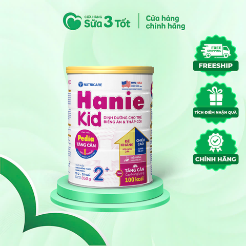 Sữa Bột Nutricare Hanie Kid 2+ ( 2-10Tuổi ) Lon 800g