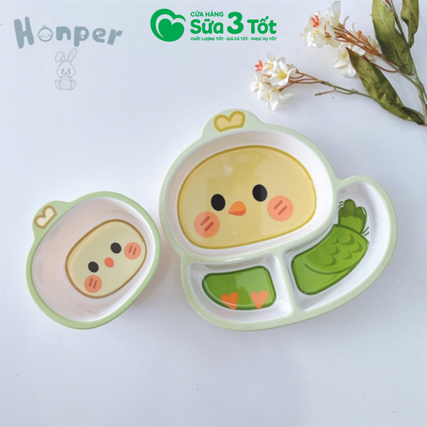 Khay Ăn Dặm 3 Ngăn Hình Gà Honper - HP2400 - Các Màu